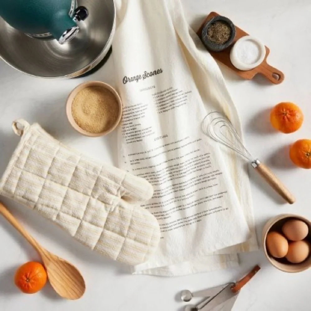 Engineered Stripe Oven Mitt Ivory/Cream - Hearth & Hand with Magnolia